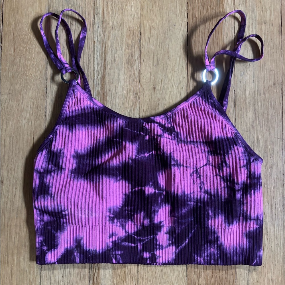 Bombshell Sportswear XS/S Purple and Pink Tie-Dye Seamless Bra